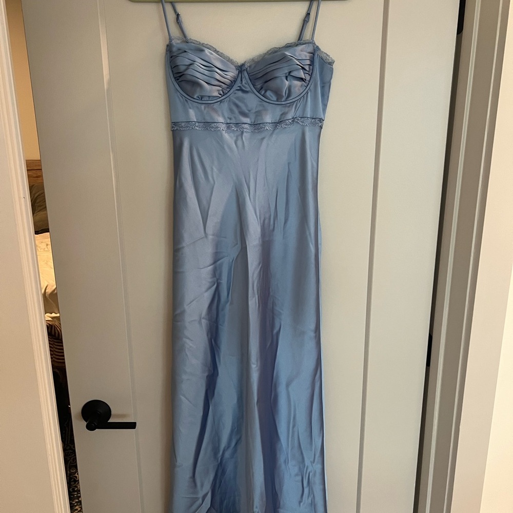 ASTR The Label Florianne Satin Maxi Dress